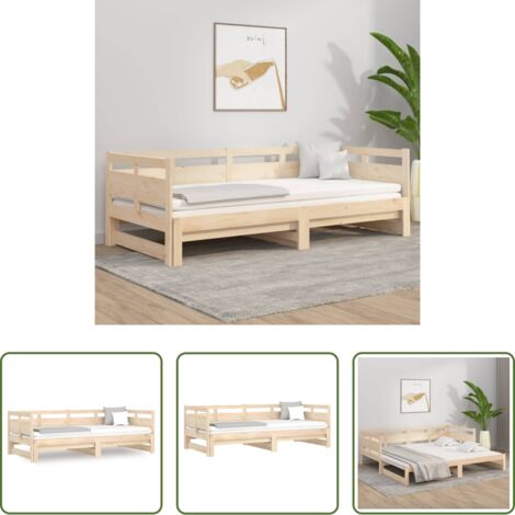 Letto estraibile -  Dormeuse Estraibile in Legno Massello di Pino 2x(80x200) cm