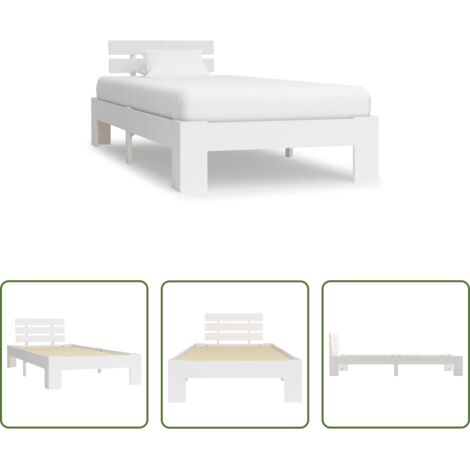 Letto estraibile -  Dormeuse Estraibile senza Materasso Bianca Legno Pino 90x200 cm