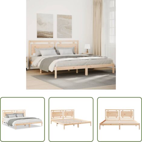 Letto extra lungo -  Giroletto Extra Lungo senza Materasso 180x210 cm Legno Massello