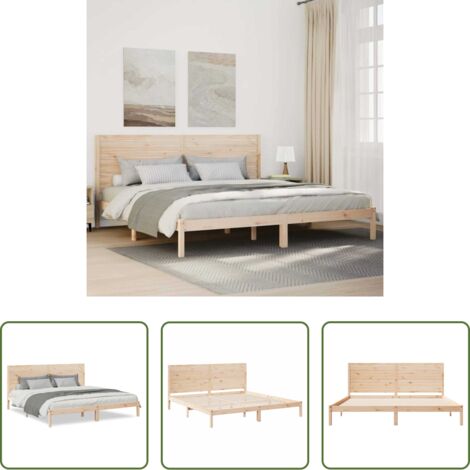 Letto extra lungo -  Giroletto Extra Lungo senza Materasso 180x210 cm Legno Massello