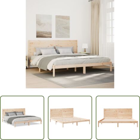 Letto extra lungo -  Giroletto Extra Lungo senza Materasso 200x220 cm Legno Massello