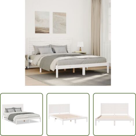 Letto extra lungo -  Giroletto Extra Lungo senza Materasso Bianco 140x210cm Massello