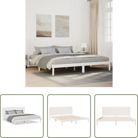 Letto extra lungo -  Giroletto Extra Lungo senza Materasso Bianco 180x210cm Massello