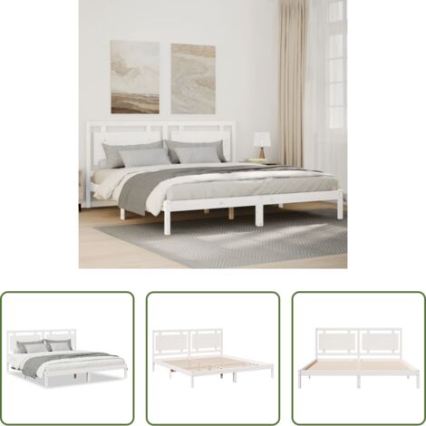 Letto extra lungo -  Giroletto Extra Lungo senza Materasso Bianco 200x220cm Massello