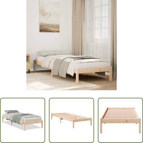 Letto extra lungo -  Letto Extra Lungo senza Materasso 100x210 cm in Legno di Pino