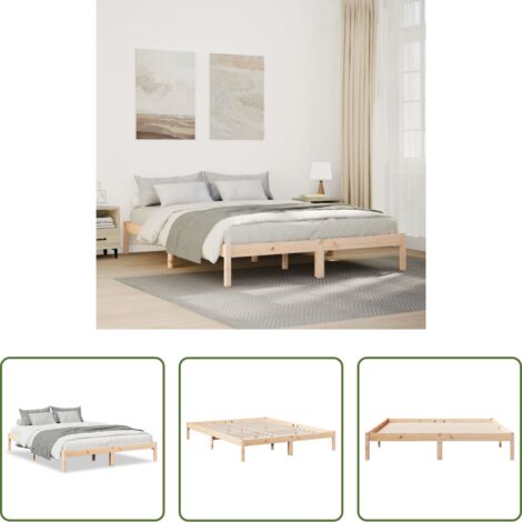 Letto extra lungo -  Letto Extra Lungo senza Materasso 160x210 cm in Legno di Pino