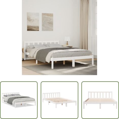 Letto extra lungo -  Letto Extra Lungo senza Materasso 160x210 cm in Legno di Pino