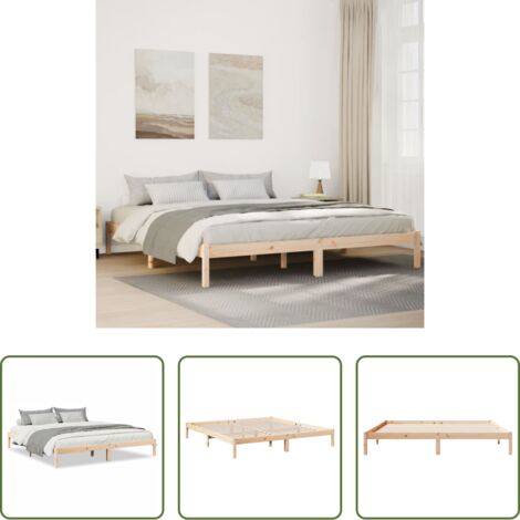 Letto extra lungo -  Letto Extra Lungo senza Materasso 180x210 cm in Legno di Pino