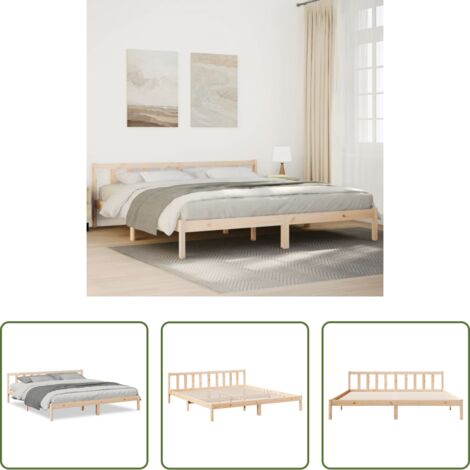 Letto extra lungo -  Letto Extra Lungo senza Materasso 200x220 cm in Legno di Pino