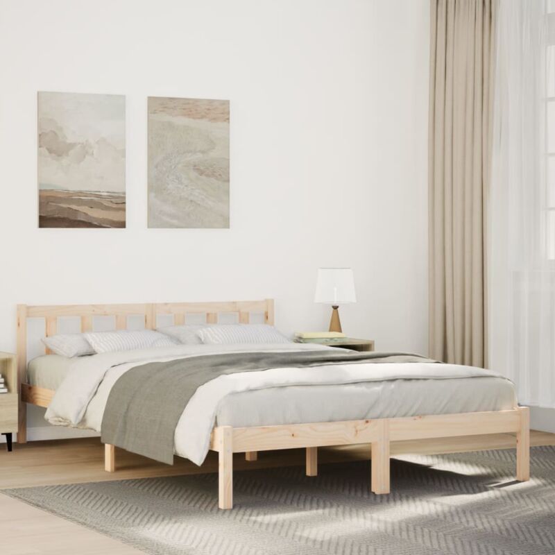 Letto Extra Lungo senza Materasso 140x210 cm in Legno di Pino