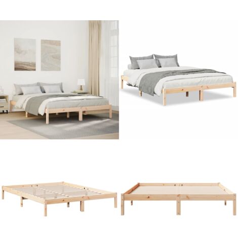 Letto Extra Lungo senza Materasso 140x210 cm in Legno di Pino - Letto extra lungo - Letto senza materasso