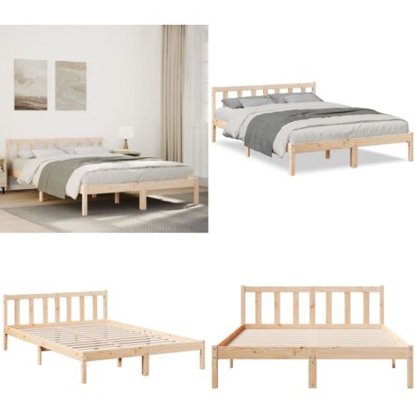 Letto Extra Lungo senza Materasso 140x210 cm in Legno di Pino - Letto extra lungo - Letto senza materasso