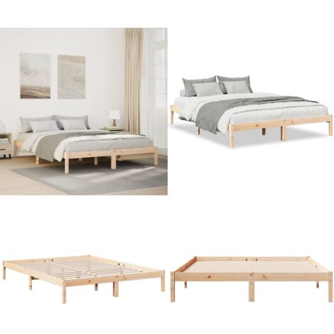 Letto Extra Lungo senza Materasso 160x210 cm in Legno di Pino - Letto extra lungo - Letto senza materasso