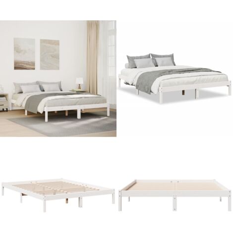 Letto Extra Lungo senza Materasso 160x210 cm in Legno di Pino - Letto extra lungo - Letto senza materasso