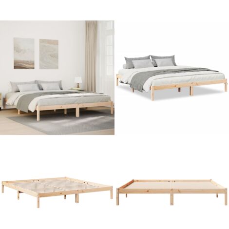 Letto Extra Lungo senza Materasso 180x210 cm in Legno di Pino - Letto extra lungo - Letto senza materasso