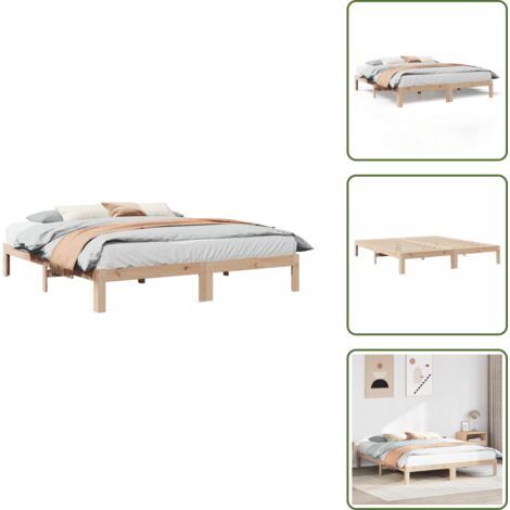 Letto familiare - vidaXL Giroletto senza Materasso 180x200 cm in Legno Massello di Pino - Letto con piedini