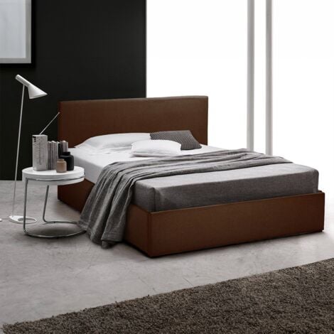 LLB LIVING LIFE BED Letto francese 1 piazza e mezza con rete e contenitore 120x190 Basel Colore: Marrone