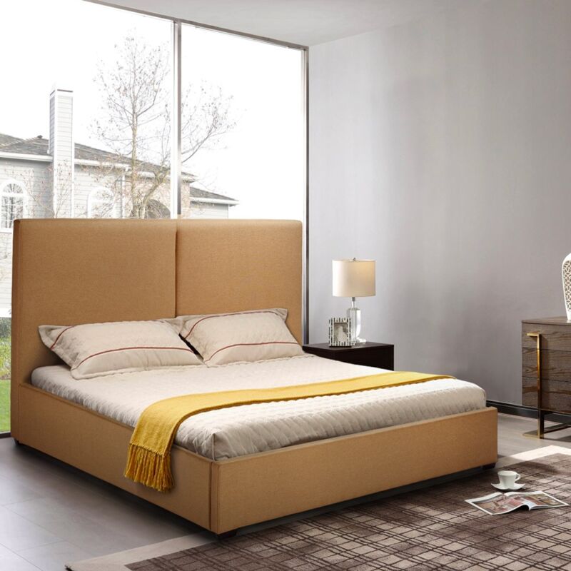 Letto francese 1 piazza e mezza in tessuto con rete 120x190 Montreux Colore: Beige