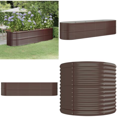Letto Giardino Acciaio Zincato 296x80x68cm Marrone - Letto da giardino in acciaio zincato - Letto da giardino marrone