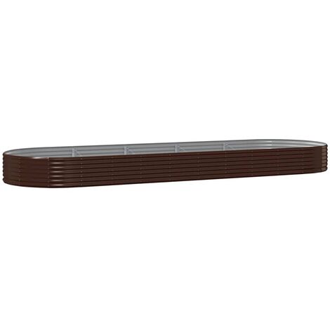 Letto Giardino Acciaio Zincato 450x140x36 cm Marrone vidaXL