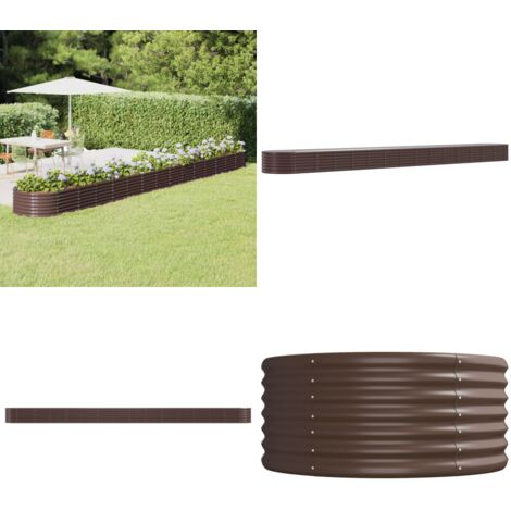 Letto Giardino Acciaio Zincato 620x80x36cm Marrone - Letto da giardino in acciaio zincato - Fioriera da giardino