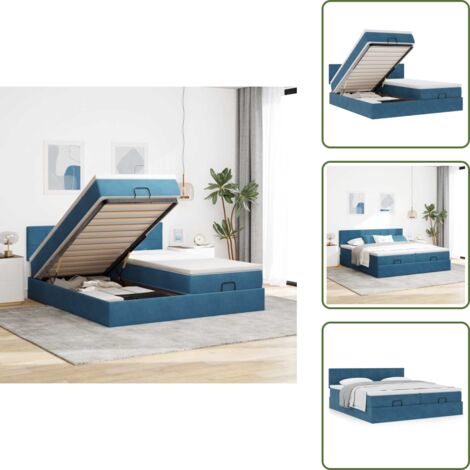 Letto giroletto - vidaXL Struttura Letto Pouf con Materassi 180x200 cm Velluto - Materasso morbido