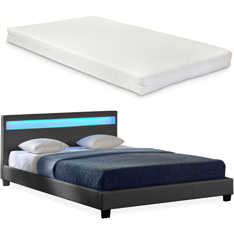 Letto imbottito corium con illuminazione led