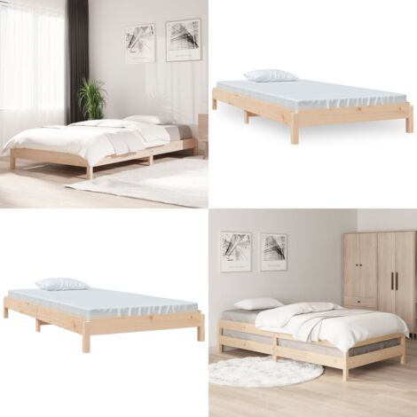Letto Impilabile 90x190 cm in Legno Massello di Pino - Letto in legno - Letto in pino