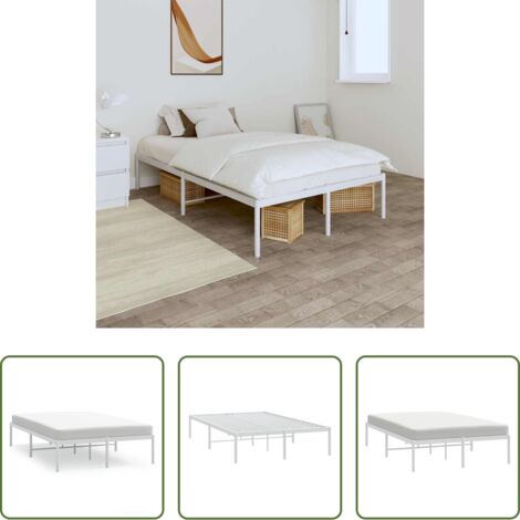 Letto in acciaio -  Giroletto in Metallo Bianco 120x200 cm