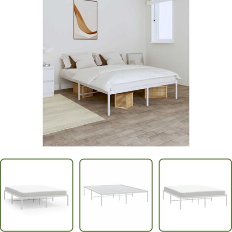 Letto in acciaio -  Giroletto in Metallo Bianco 160x200 cm