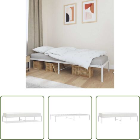 Letto in acciaio -  Giroletto in Metallo Bianco 75x190 cm