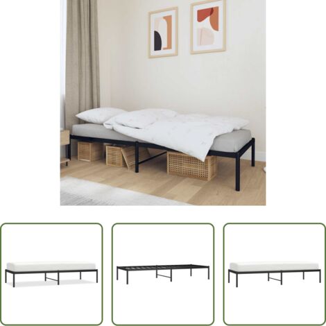 Letto in acciaio -  Giroletto in Metallo Nero 75x190 cm
