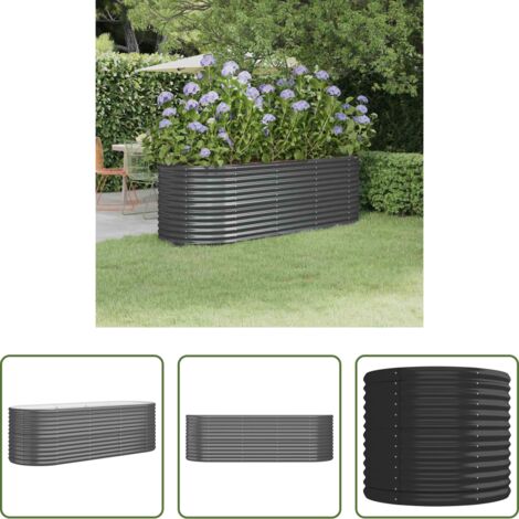 Letto in acciaio zincato -  Letto da Giardino in Acciaio Zincato 224x80x68 cm Antracite