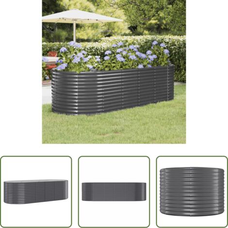 Letto in acciaio zincato -  Letto da Giardino in Acciaio Zincato 249x100x68 cm Antracite