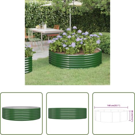 Letto in acciaio zincato -  Letto Giardino Acciaio Zincato 140x140x36 cm Verde