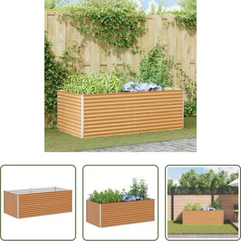 Letto in acciaio zincato -  Letto rialzato da giardino 195 x 100 x 68 cm Acciaio zincato