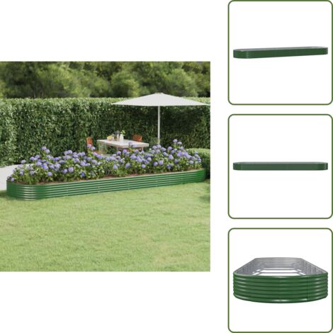 Letto in acciaio zincato - vidaXL Letto Giardino Acciaio Zincato 523x140x36 cm Verde - Letto in acciaio