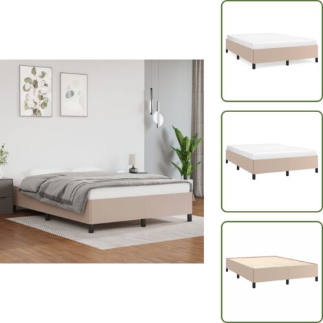 Letto in compensato - vidaXL Giroletto Cappuccino 140x190 cm in Similpelle - Letto con gambe