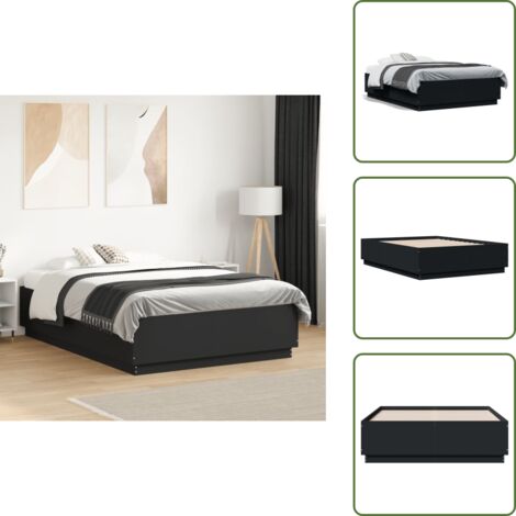 Letto in compensato - vidaXL Giroletto Nero 120x190 cm in Legno Multistrato - Letto moderno
