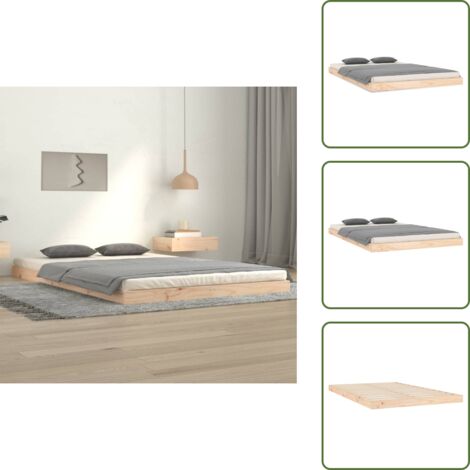 Letto in compensato - vidaXL Giroletto senza Materasso 120x200 cm in Legno Massello di Pino - Letto con telaio