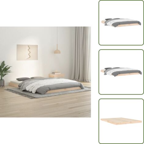Letto in compensato - vidaXL Giroletto senza Materasso 140x200 cm in Legno Massello di Pino - Letto con telaio
