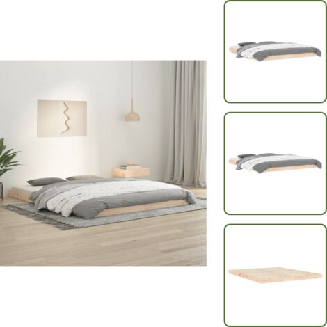 Letto in compensato - vidaXL Giroletto senza Materasso 160x200 cm in Legno Massello di Pino - Letto con telaio
