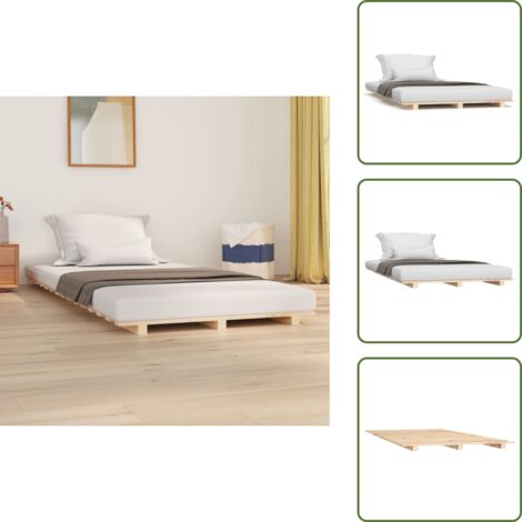Letto in compensato - vidaXL Giroletto senza Materasso 75x190 cm in Legno Massello di Pino - Letto con telaio