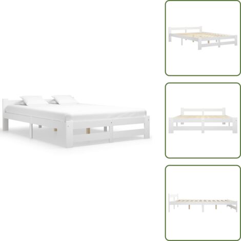 Letto in compensato - vidaXL Giroletto senza Materasso Bianco 180x200 cm in Legno di Pino - Letto bianco