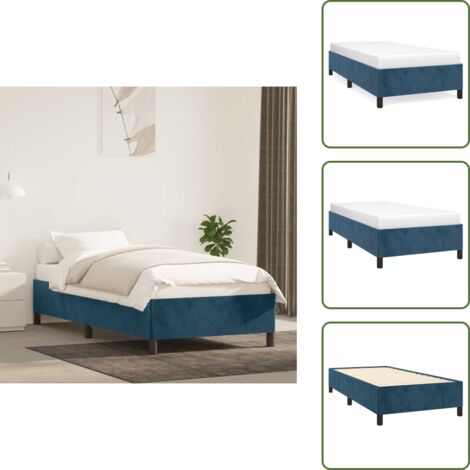 Letto in compensato - vidaXL Giroletto senza Materasso Blu Scuro 80x200 cm in Velluto - Letto con gambe