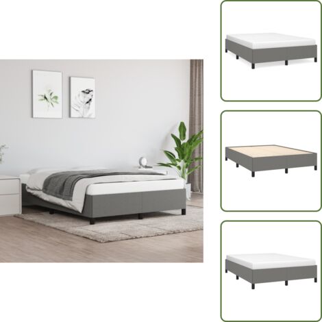 Letto in compensato - vidaXL Giroletto senza Materasso Grigio Scuro 140x200 cm Tessuto - Letto con gambe