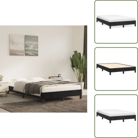 Letto in compensato - vidaXL Giroletto senza Materasso Nero 120x190 cm Velluto - Letto con gambe di supporto