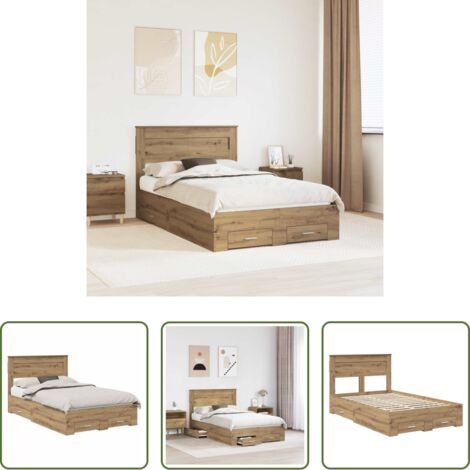 Letto in legno artigianale -  Struttura del letto Rovere artigianale 120 x 190 cm