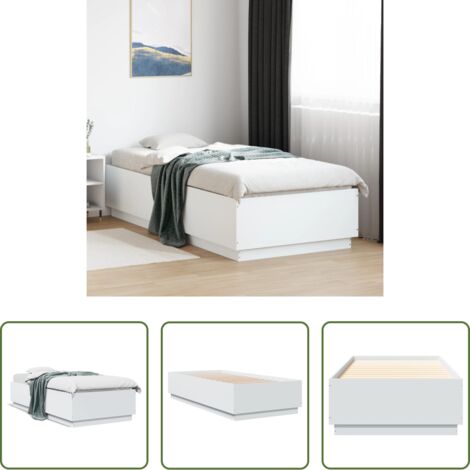Letto in legno -  Giroletto Bianco 90x200 cm in Legno Multistrato