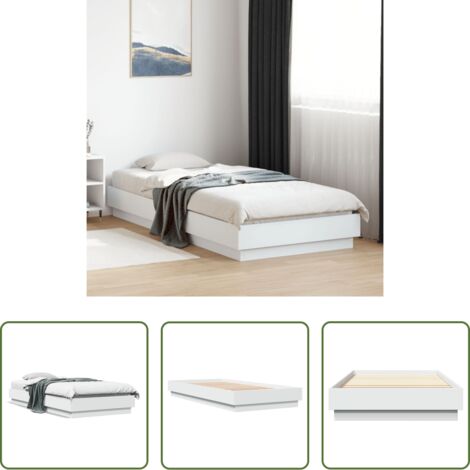 Letto in legno -  Giroletto Bianco 90x200 cm in Legno Multistrato